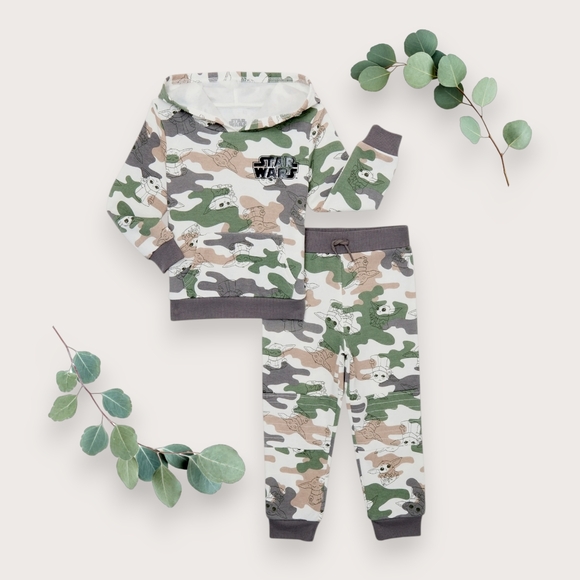 Star Wars The Mandalorian Baby Yoda FleeceHoodie and Joggers Set - Picture 2 of 4